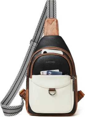 7L Sling Bag for Women Men Crossbody Belt Bag Small Travel Sling Backpack Anti Theft Chest Daypack Purse Faux Leather