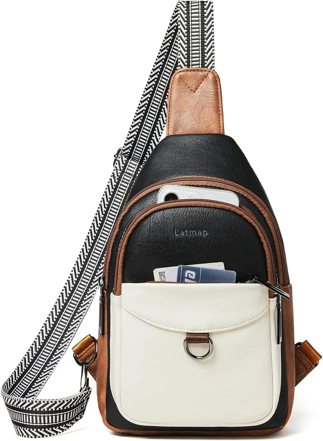 7L Sling Bag for Women Men Crossbody Belt Bag Small Travel Sling Backpack Anti Theft Chest Daypack Purse Faux Leather