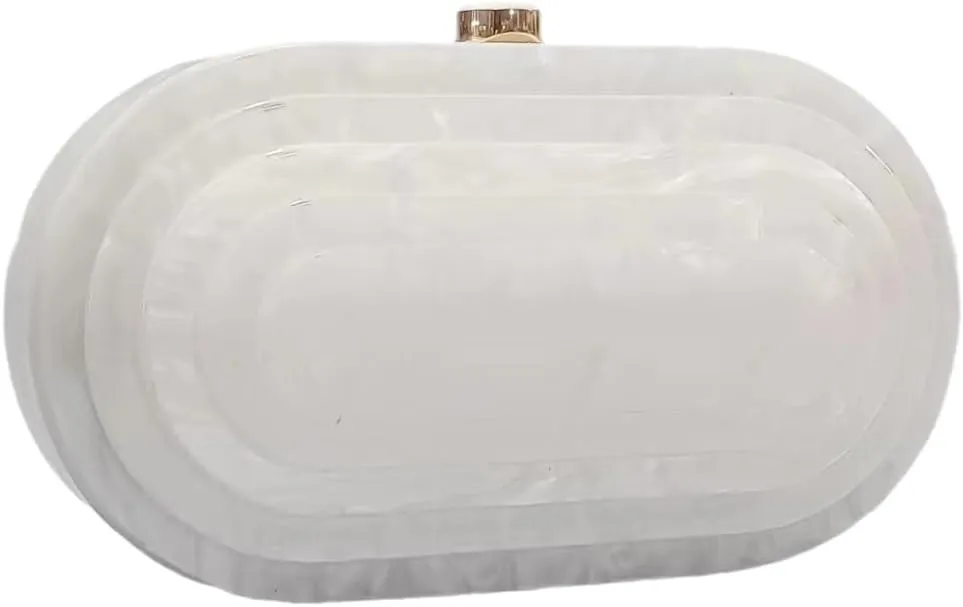 Acrylic Evening Clutch Bag for Women Shell Shape Shoulder Crossbody Bag Glitter Marble Purse Handbag