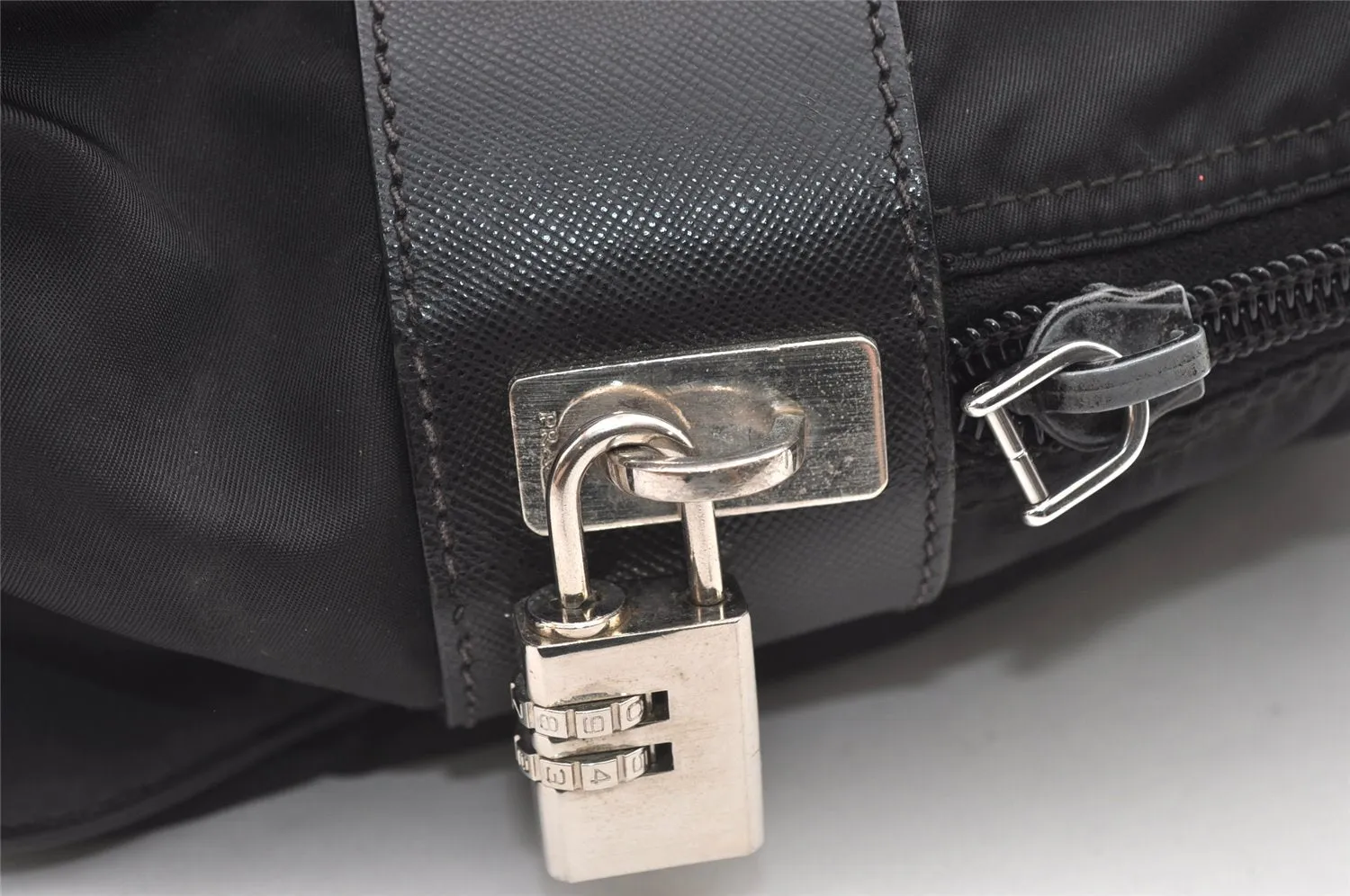 Authentic PRADA Nylon Tessuto Saffiano Leather Business BriefCase Black 0195K