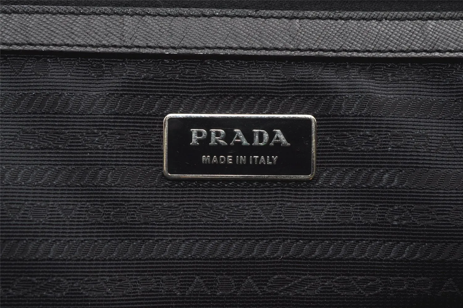 Authentic PRADA Nylon Tessuto Saffiano Leather Business BriefCase Black 0195K