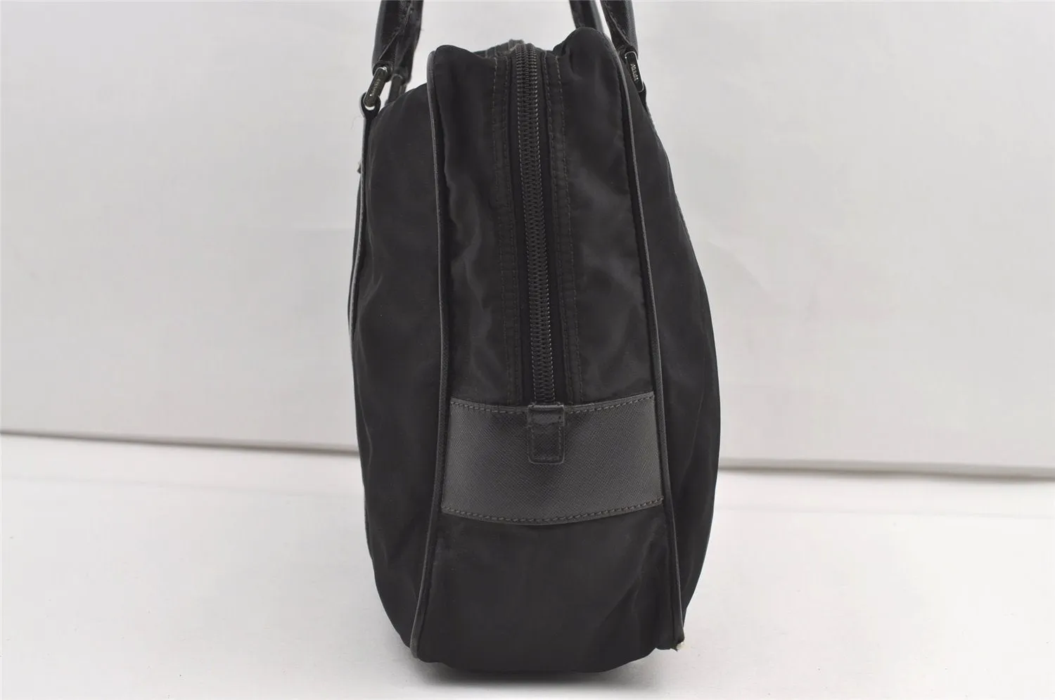 Authentic PRADA Nylon Tessuto Saffiano Leather Business BriefCase Black 0195K