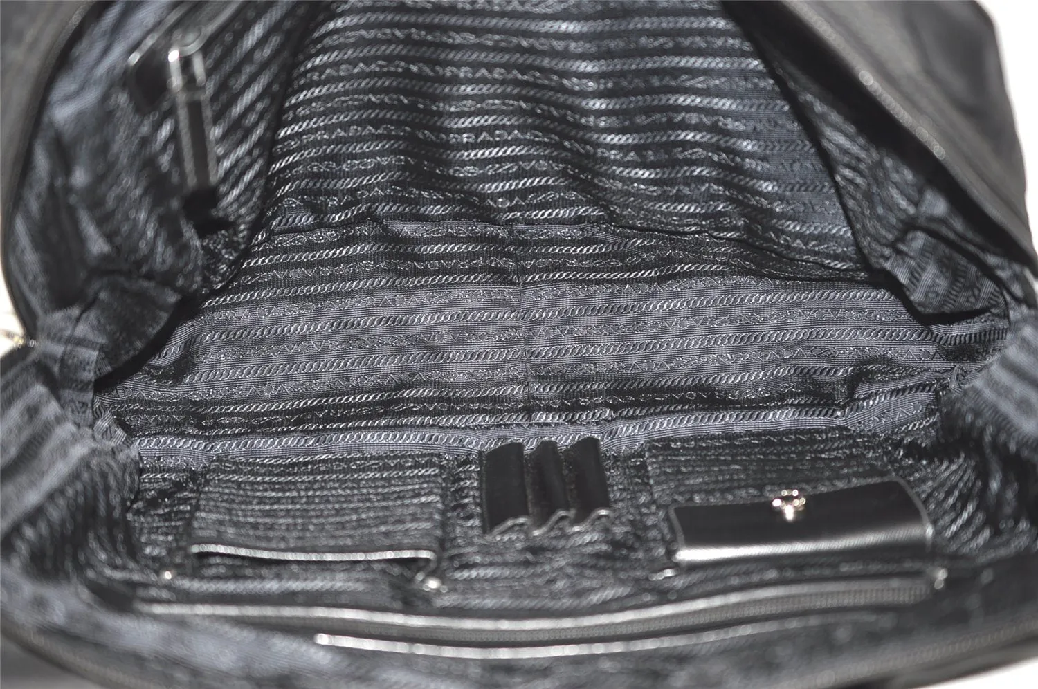 Authentic PRADA Nylon Tessuto Saffiano Leather Business BriefCase Black 0195K