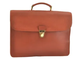 Authentic PRADA Vintage Leather Nappa Briefcase Business Bag Brown 5619K