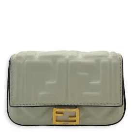 Baguette Pouch White in Calfskin, Silver hardware