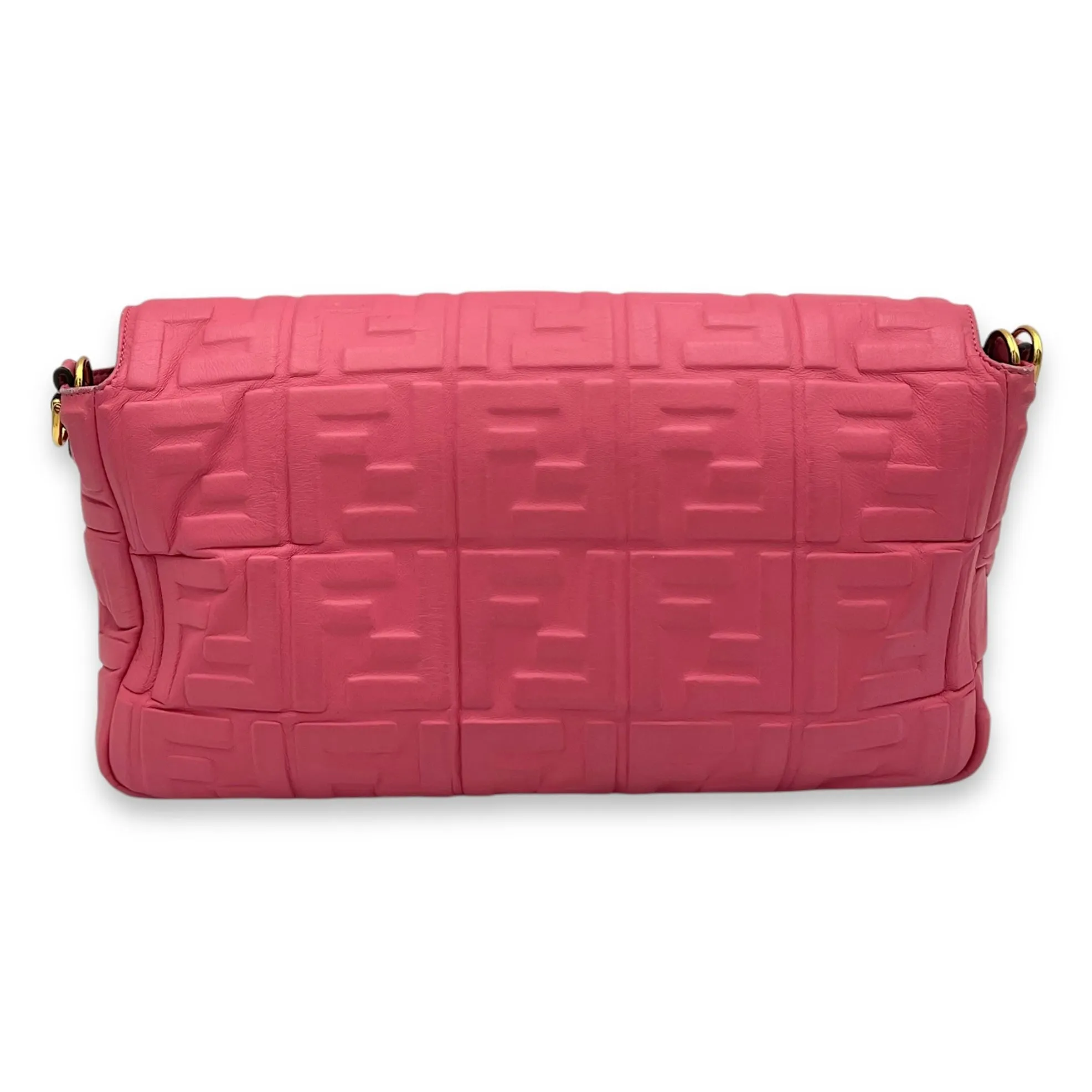 Baguette Shoulder Bag Pink in Calfskin, Gold hardware