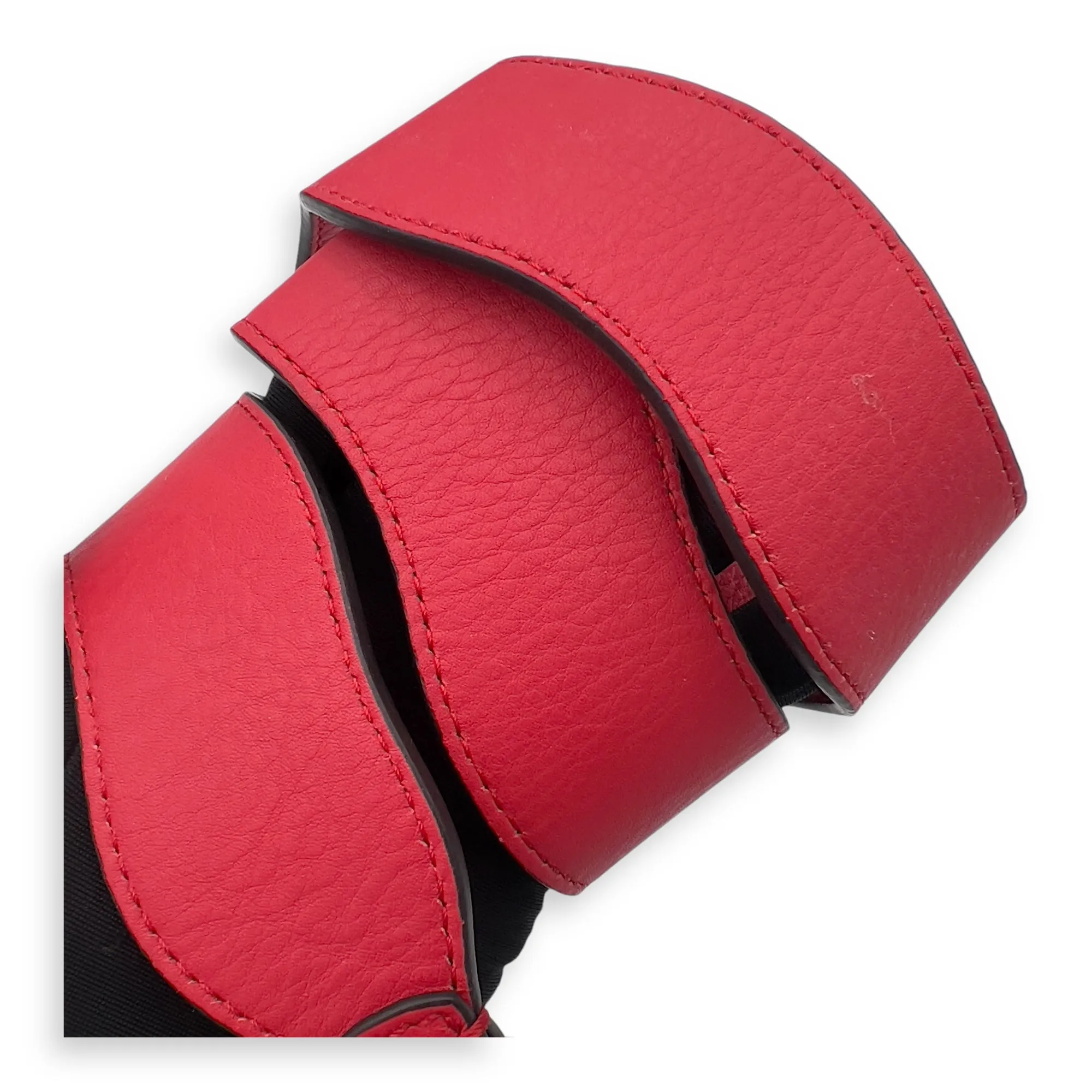 Baguette Shoulder Bag Red in Calfskin, Silver hardware