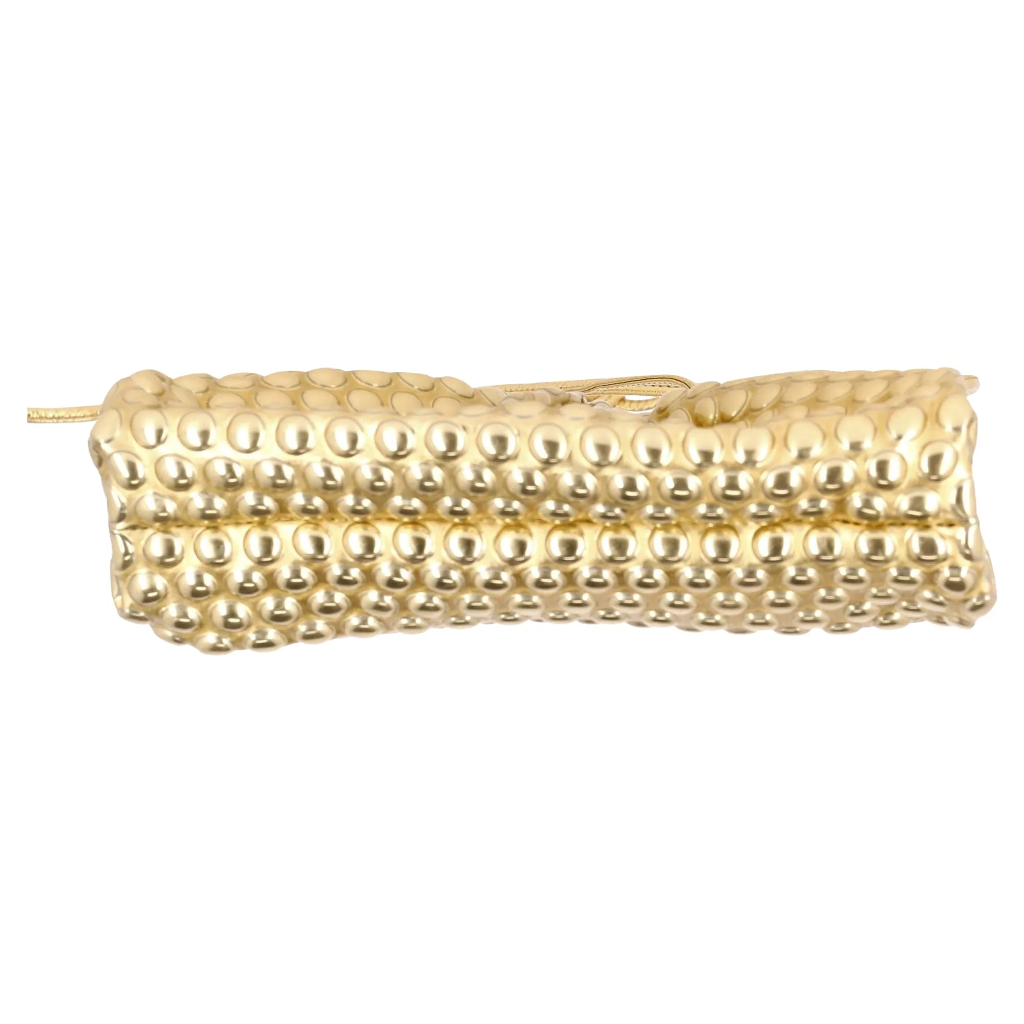 Bottega Veneta Mini Pouch Bubble-Embellished Sling Bag in Metallic Gold Leather