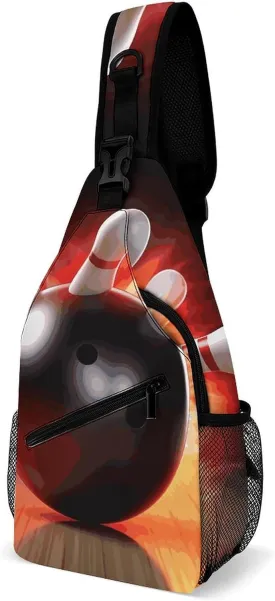 Bowling Ball Sling Bag for Men Women Waterproof Chest Bag Print Cross Chest Bag Diagonally Gym Sport Travel Hiking Daypack