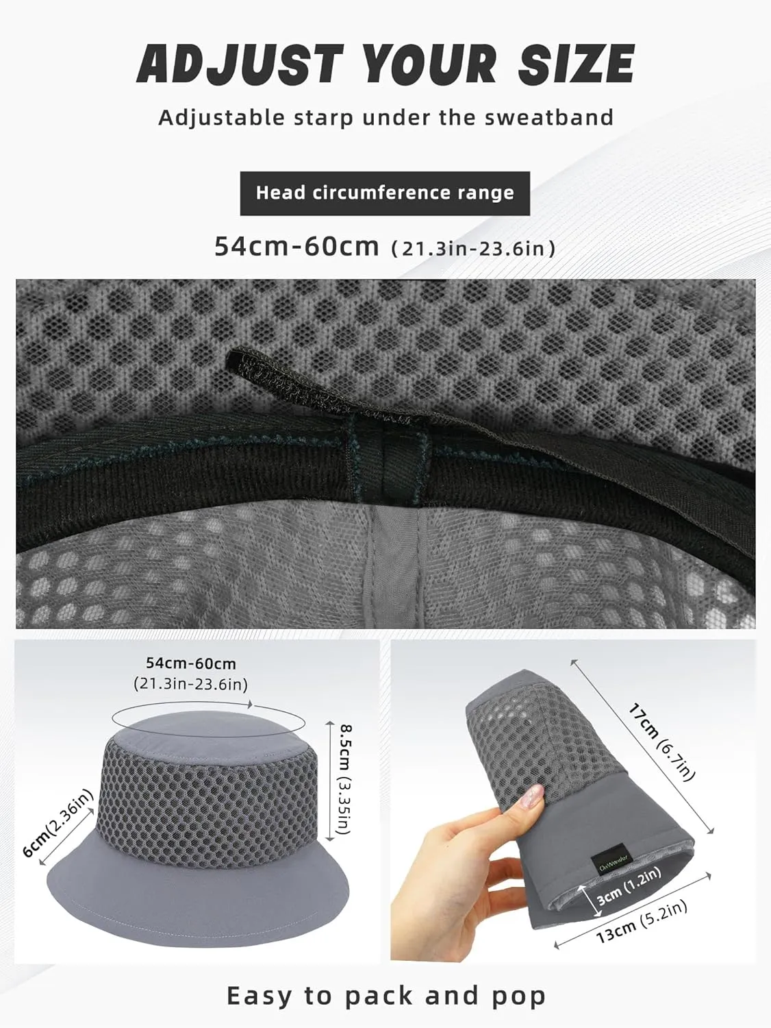 Breathable Bucket Hat for Men Women, Lightweight Mesh Sun Hat for Beach, Gardening, Hiking, Camping, Golf