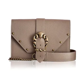 Briana Leather Shoulder Bag - Taupe