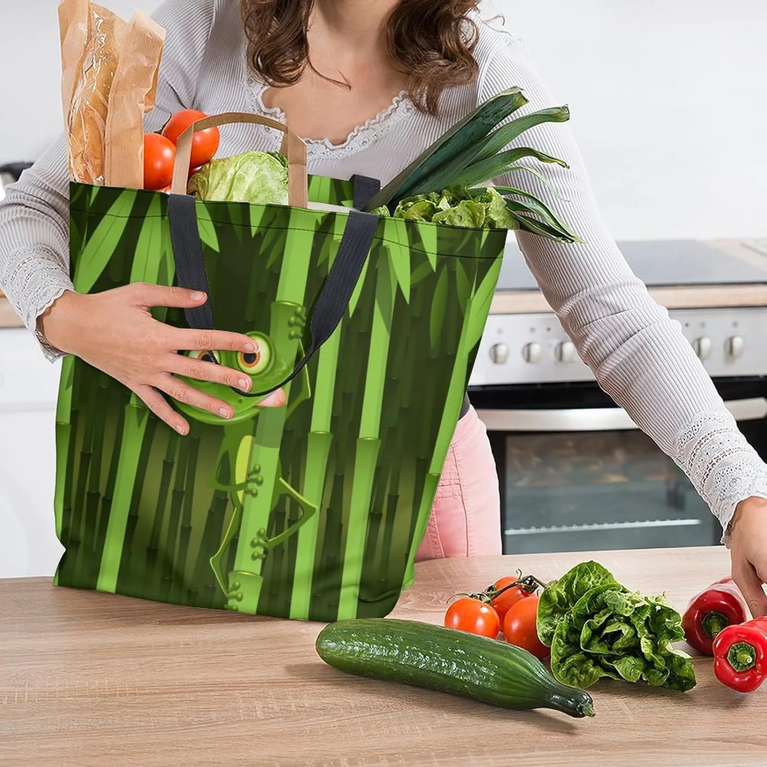Canvas Tote Bag Large Women Casual Shoulder Bag Handbag Reusable Beach Shopping Grocery Bag For Outdoors