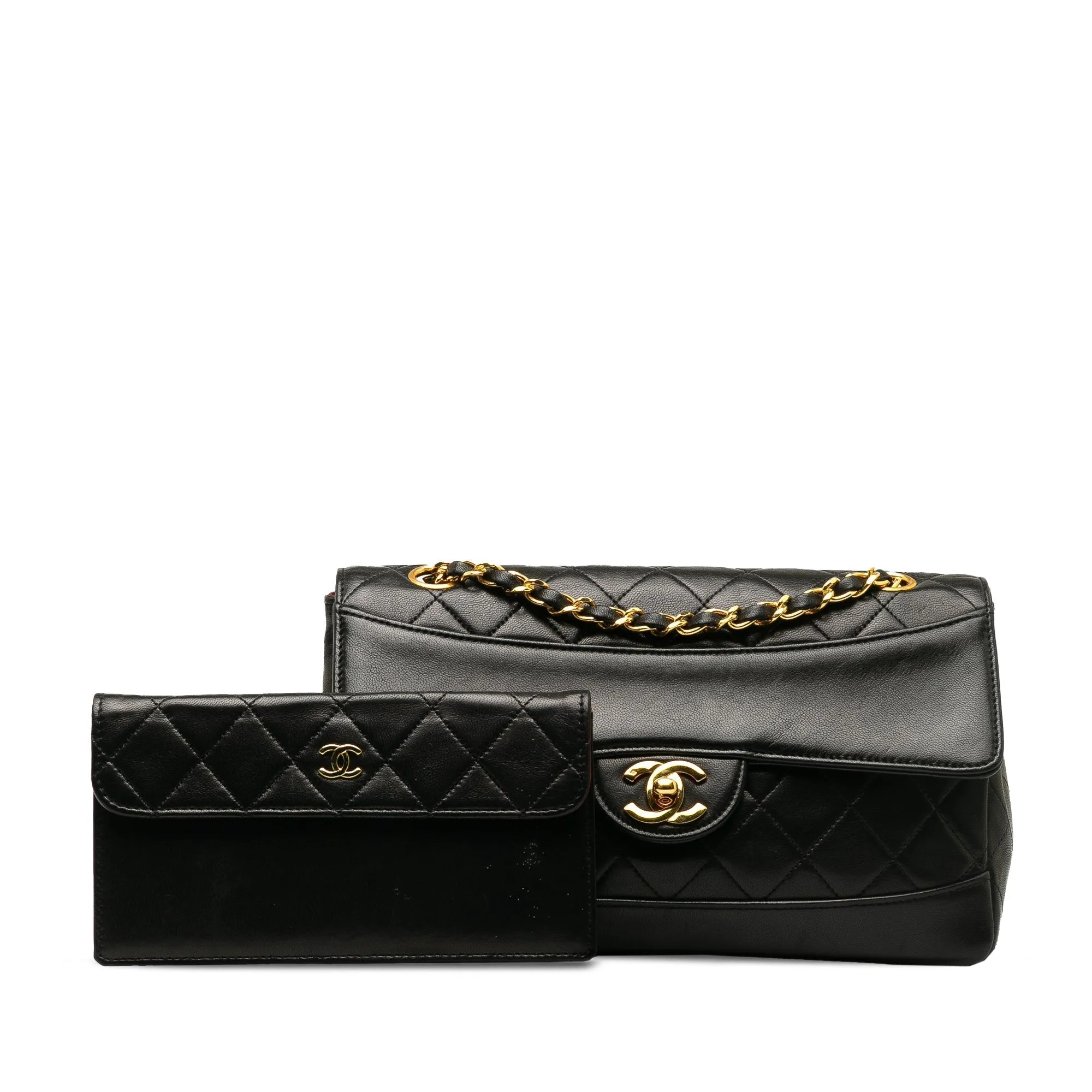 Chanel CC Matelasse Lambskin Flap Crossbody Bag