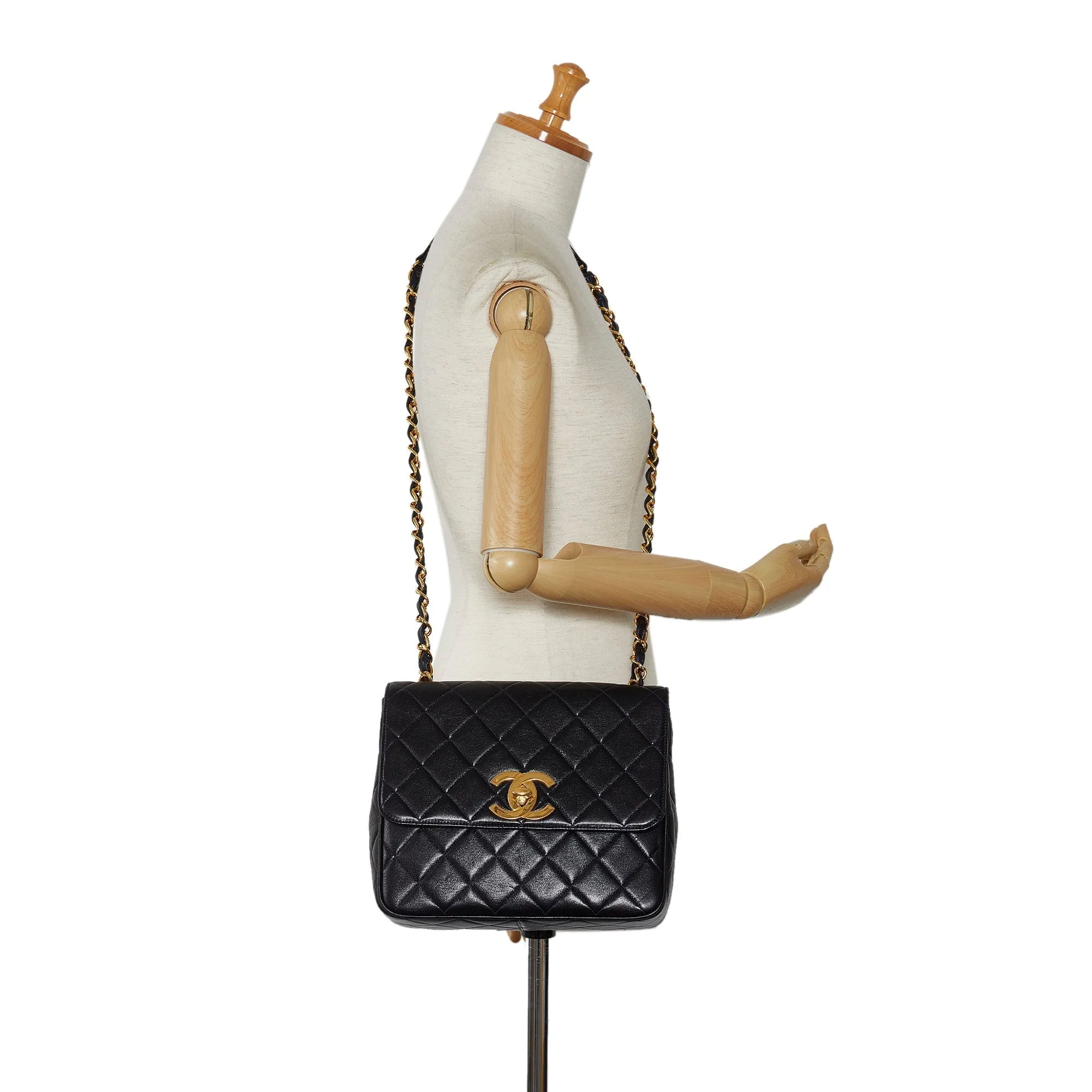 Chanel Quilted Lambskin XL Square Flap Crossbody Bag