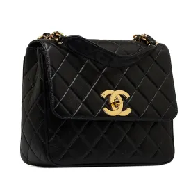 Chanel Quilted Lambskin XL Square Flap Crossbody Bag