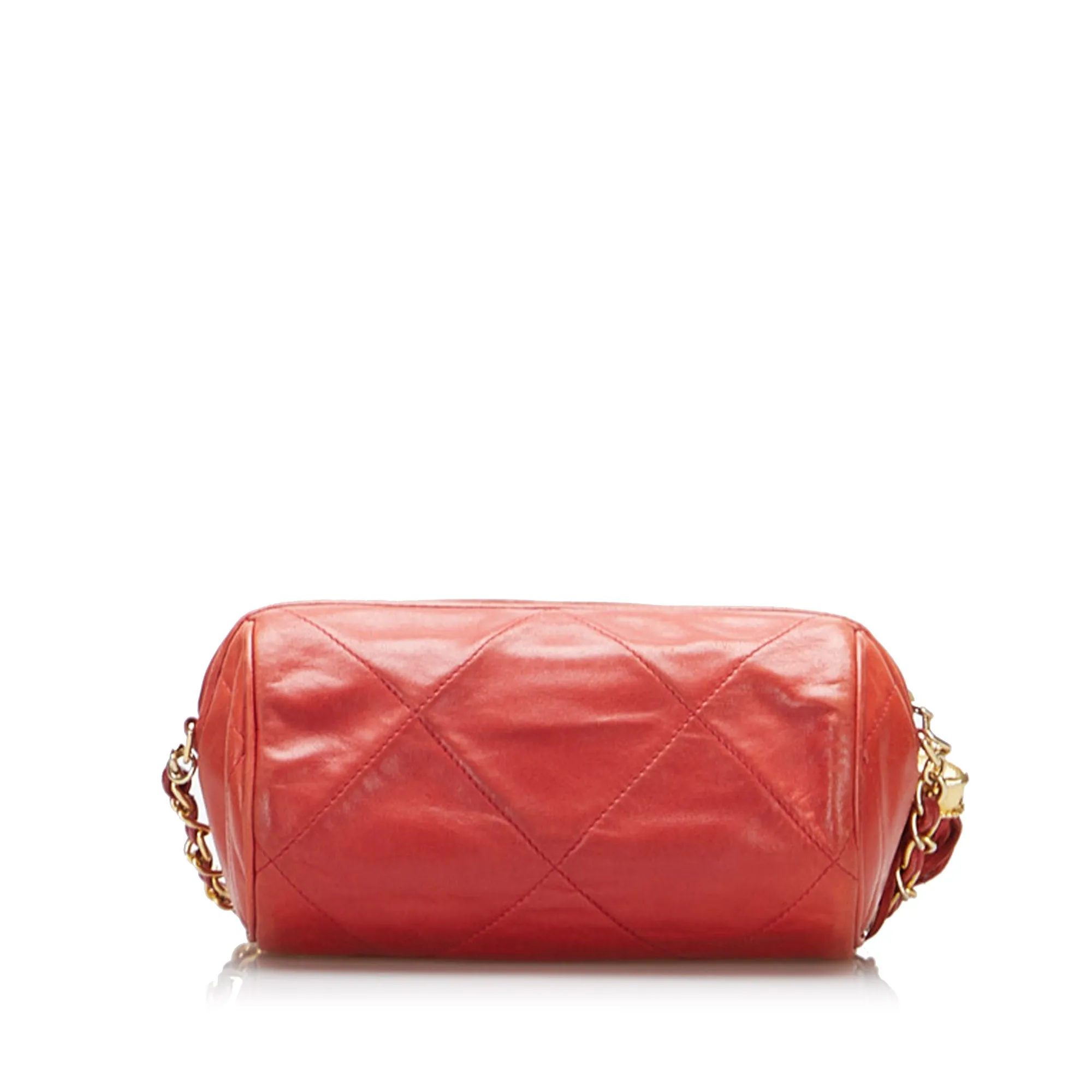 Chanel Timeless Crossbody Bag Coral Orange Lambskin Gold