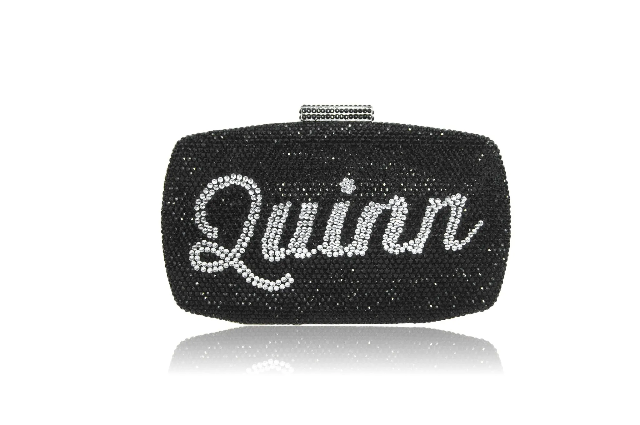 Custom Name Personalized Crystal Box Evening Clutch Bag