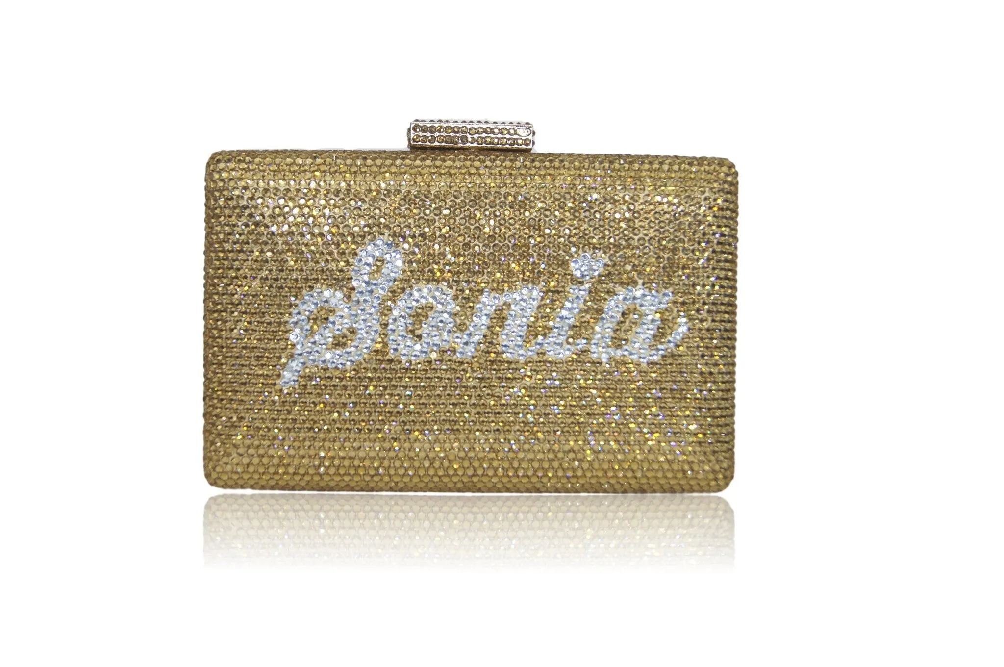 Custom Name Personalized Crystal Box Evening Clutch Bag