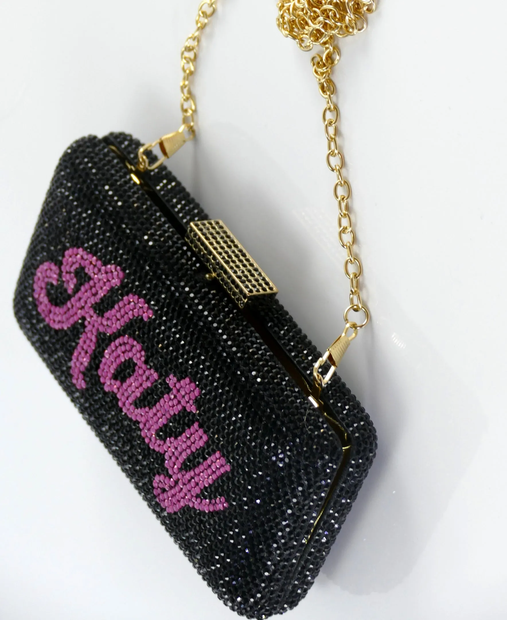 Custom Name Personalized Crystal Box Evening Clutch Bag