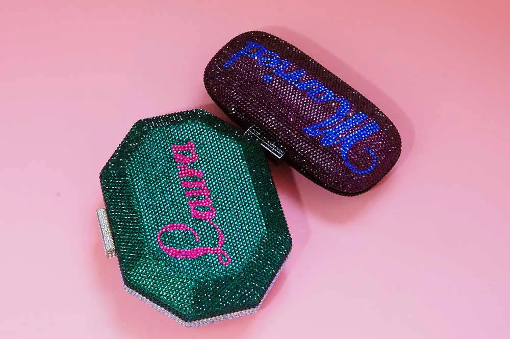 Custom Name Personalized Crystal Box Evening Clutch Bag