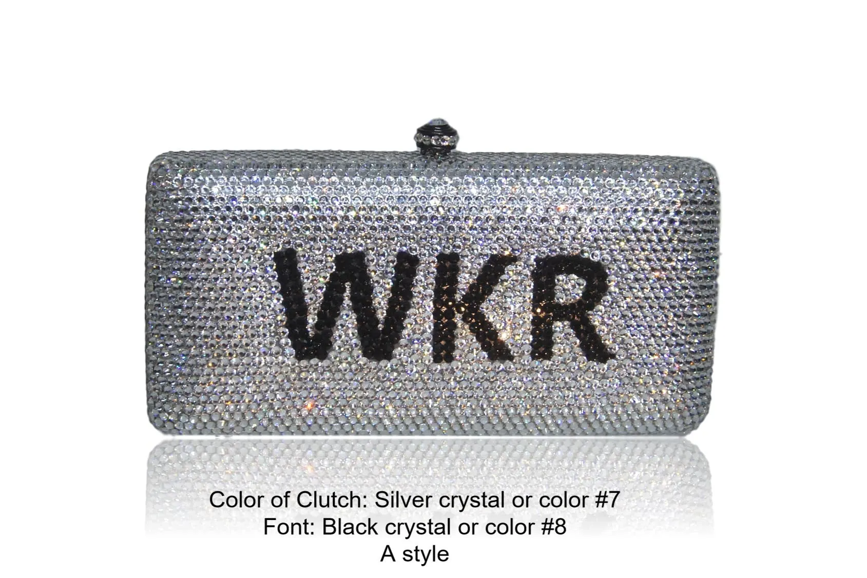 Custom Name Personalized Crystal Box Evening Clutch Bag