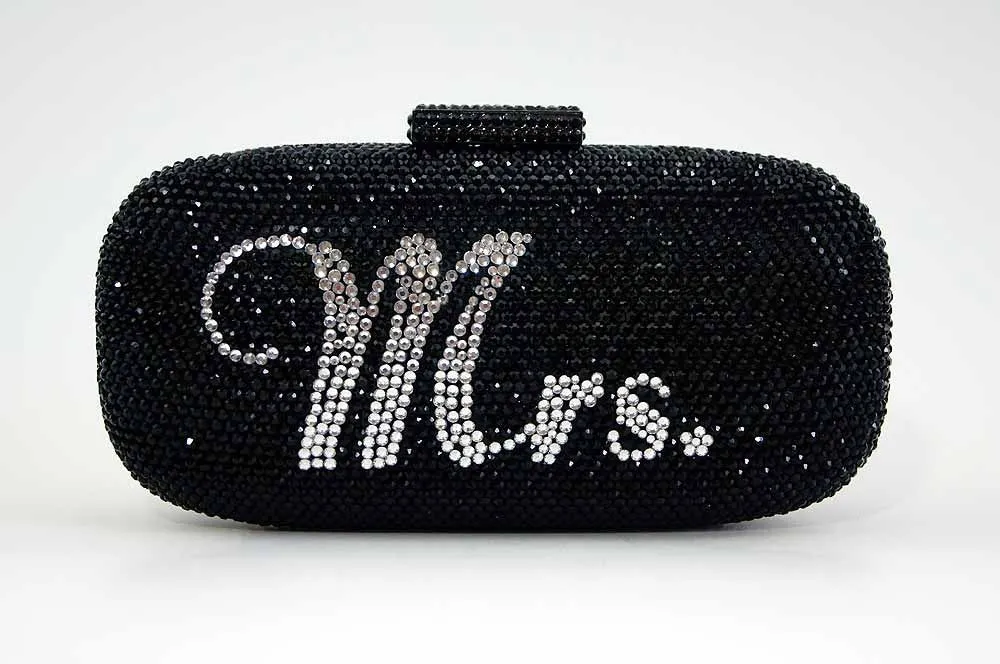 Custom Name Personalized Crystal Box Evening Clutch Bag