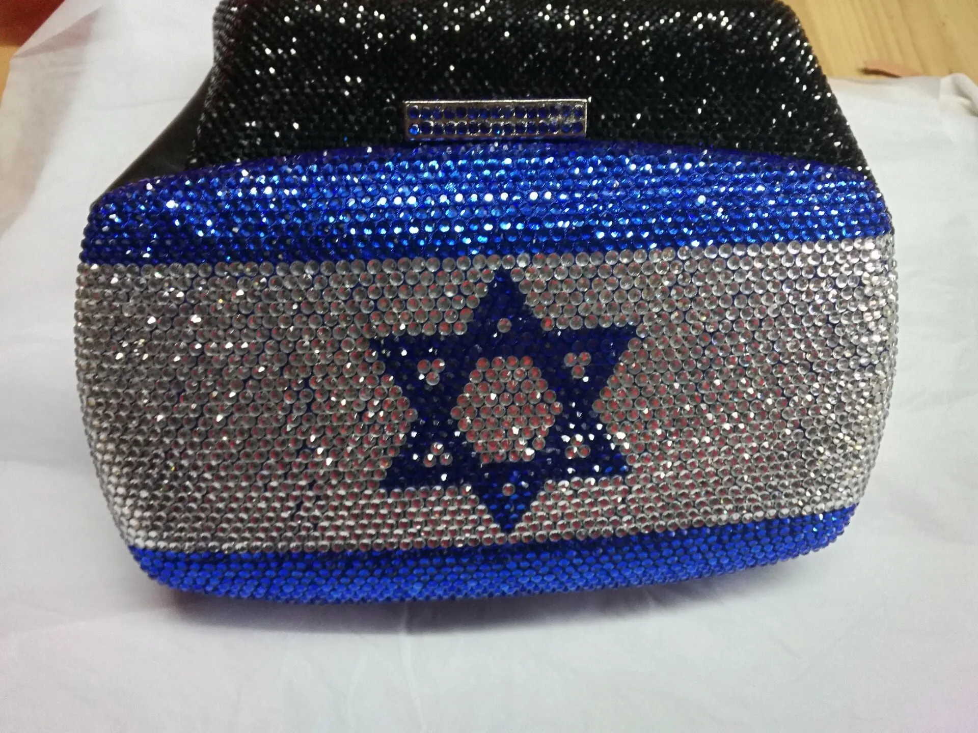 Custom Name Personalized Crystal Box Evening Clutch Bag