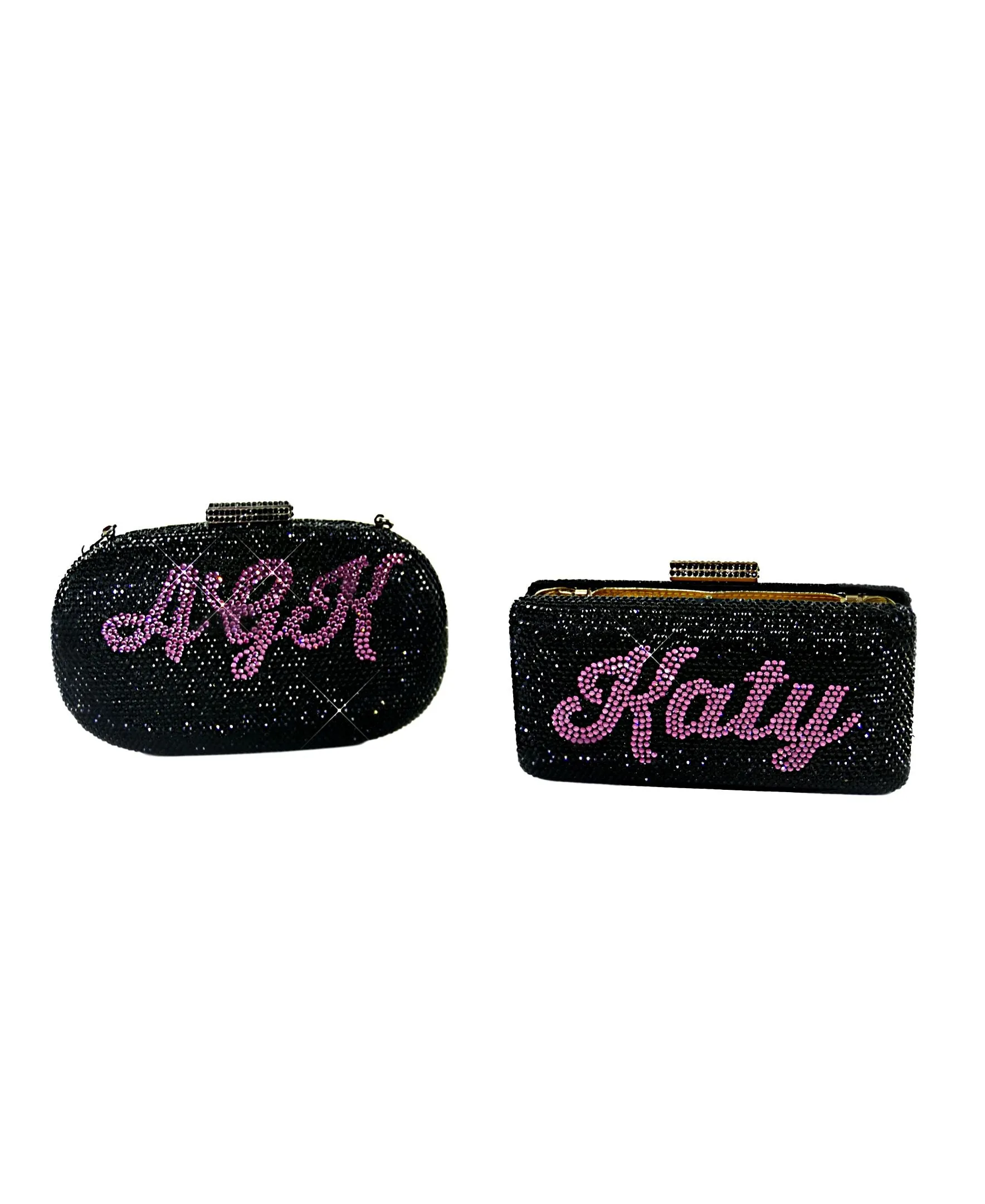 Custom Name Personalized Crystal Box Evening Clutch Bag