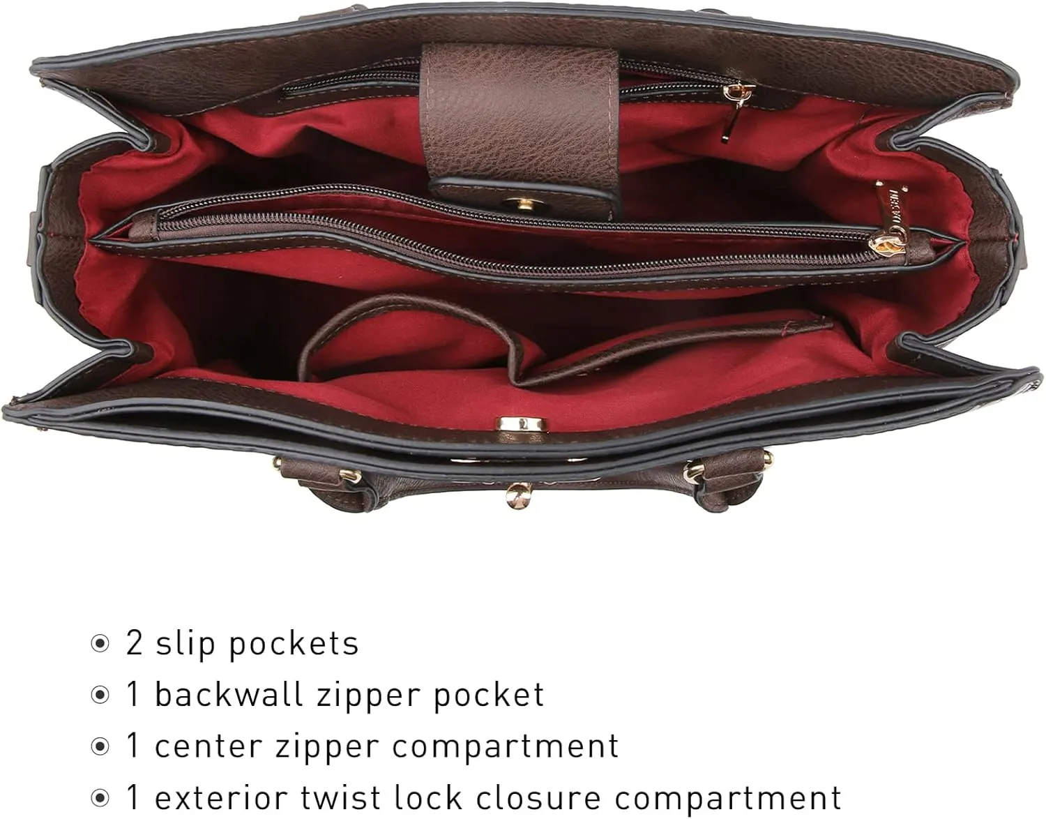 Dasein Women Handbags Purses Ladies Work Purse Satchel Tote Top Handle Shoulder Bags with Matching Clutch