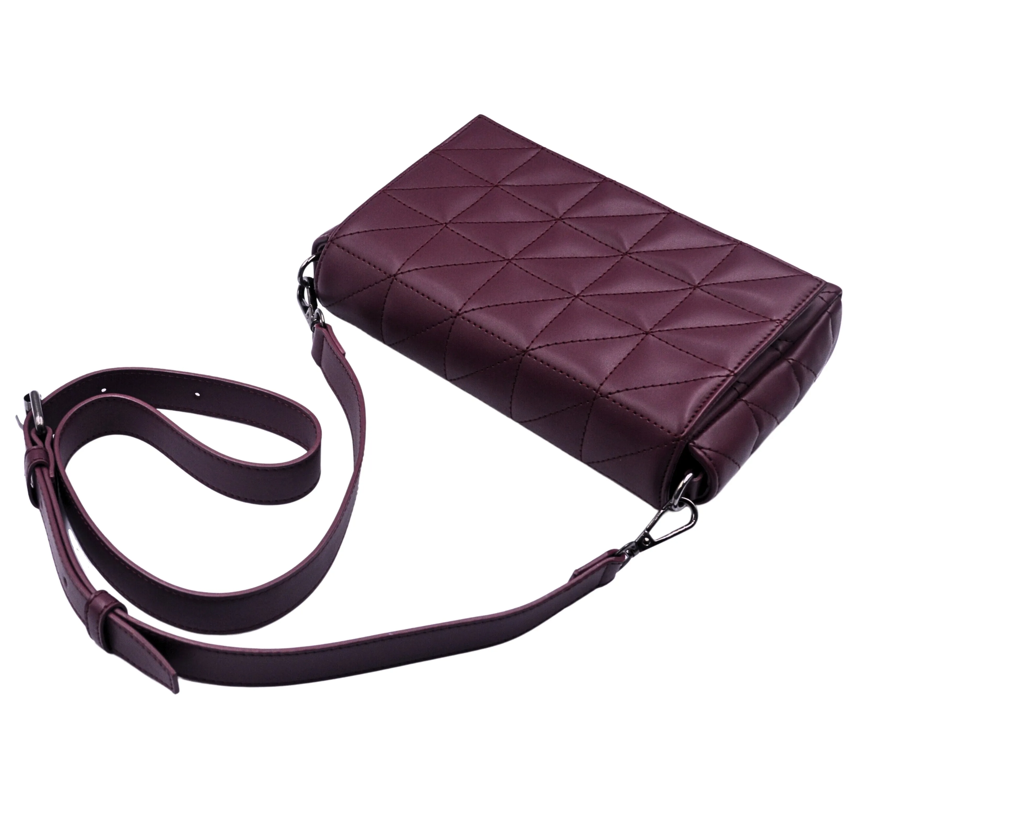 Elina Quilted Sling Bag - WINE