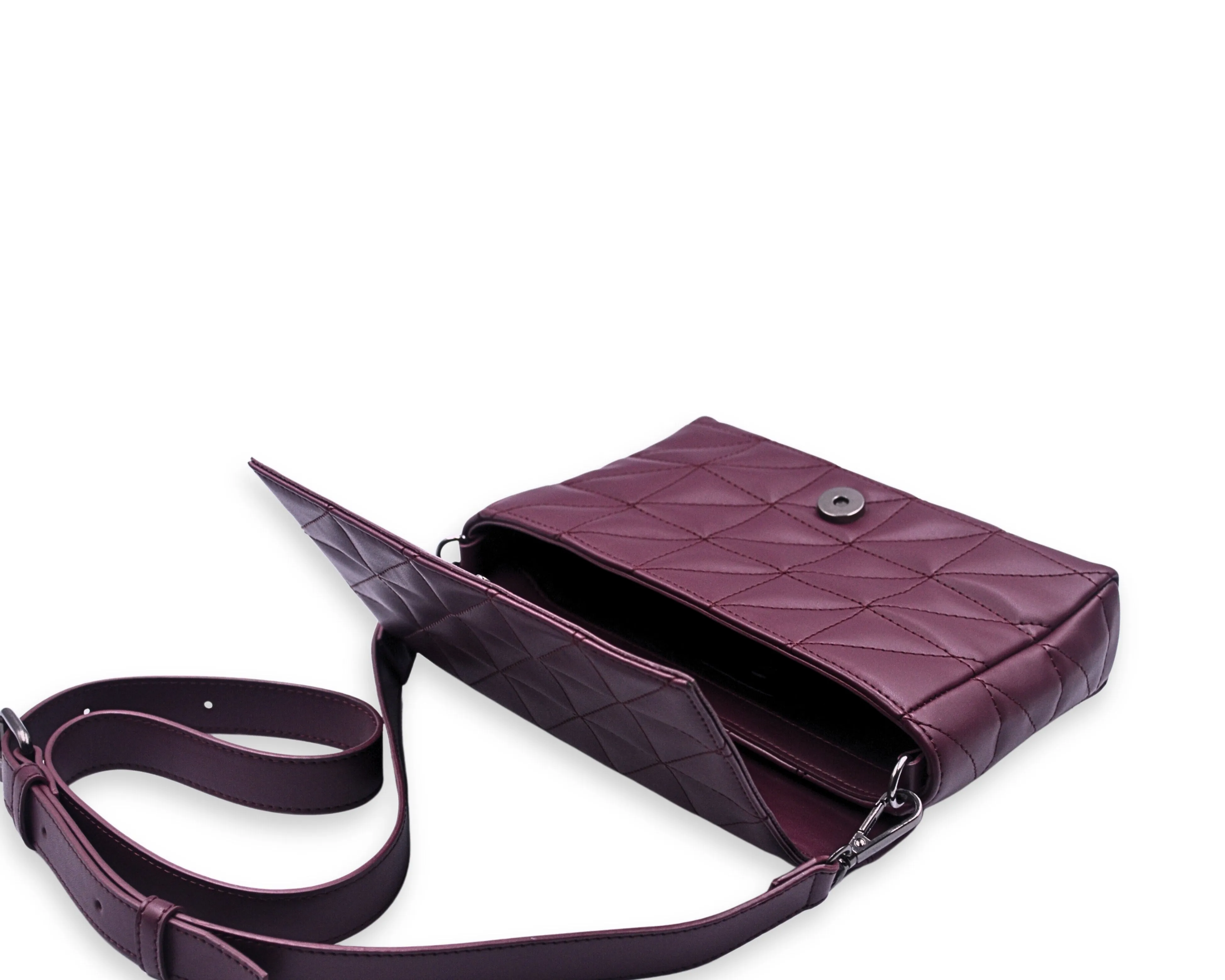 Elina Quilted Sling Bag - WINE