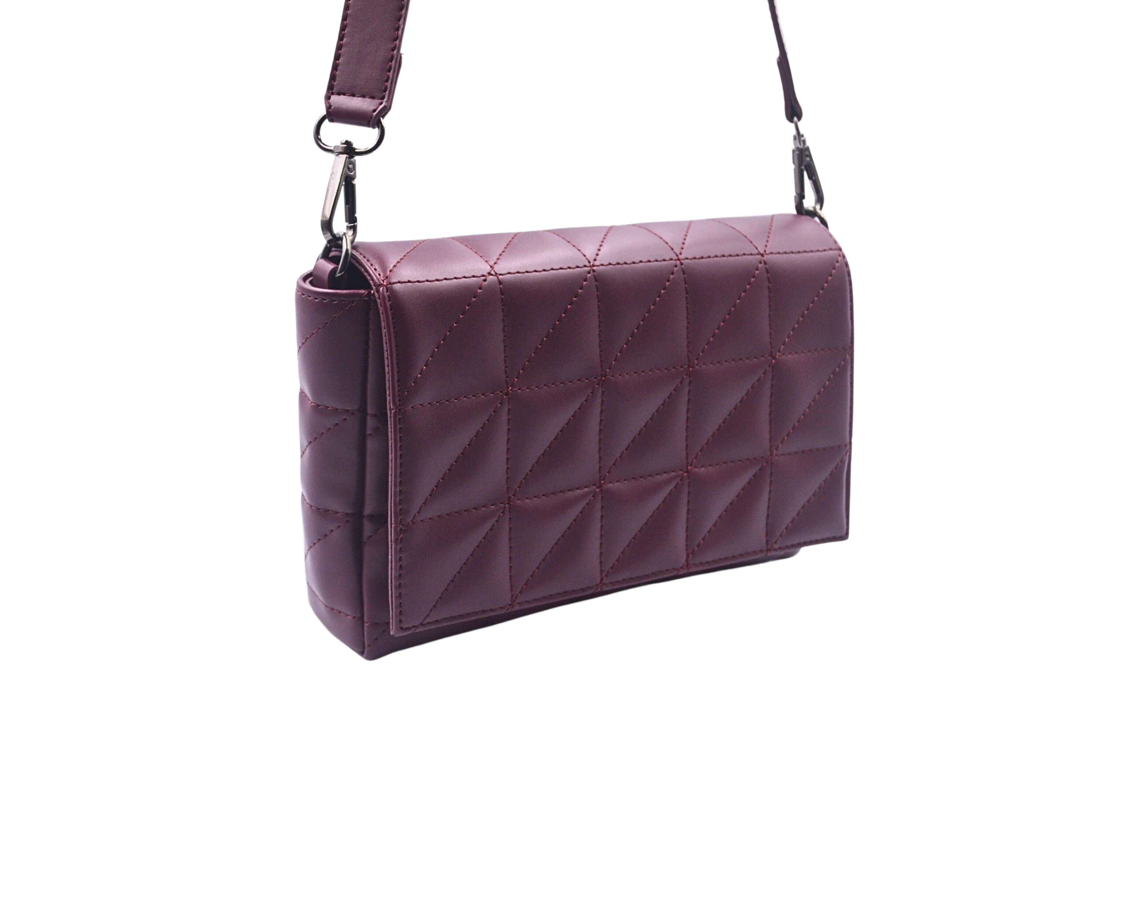 Elina Quilted Sling Bag - WINE