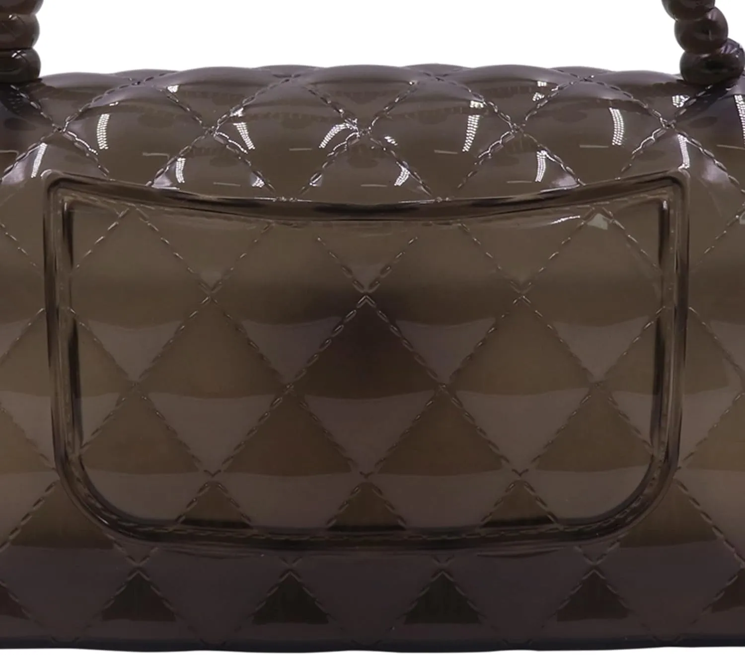 Fashion Candy Color Jelly Crossbody Bag for Women Girls Transparent Satchel Shoulder Handbag with Beaded Top Handle