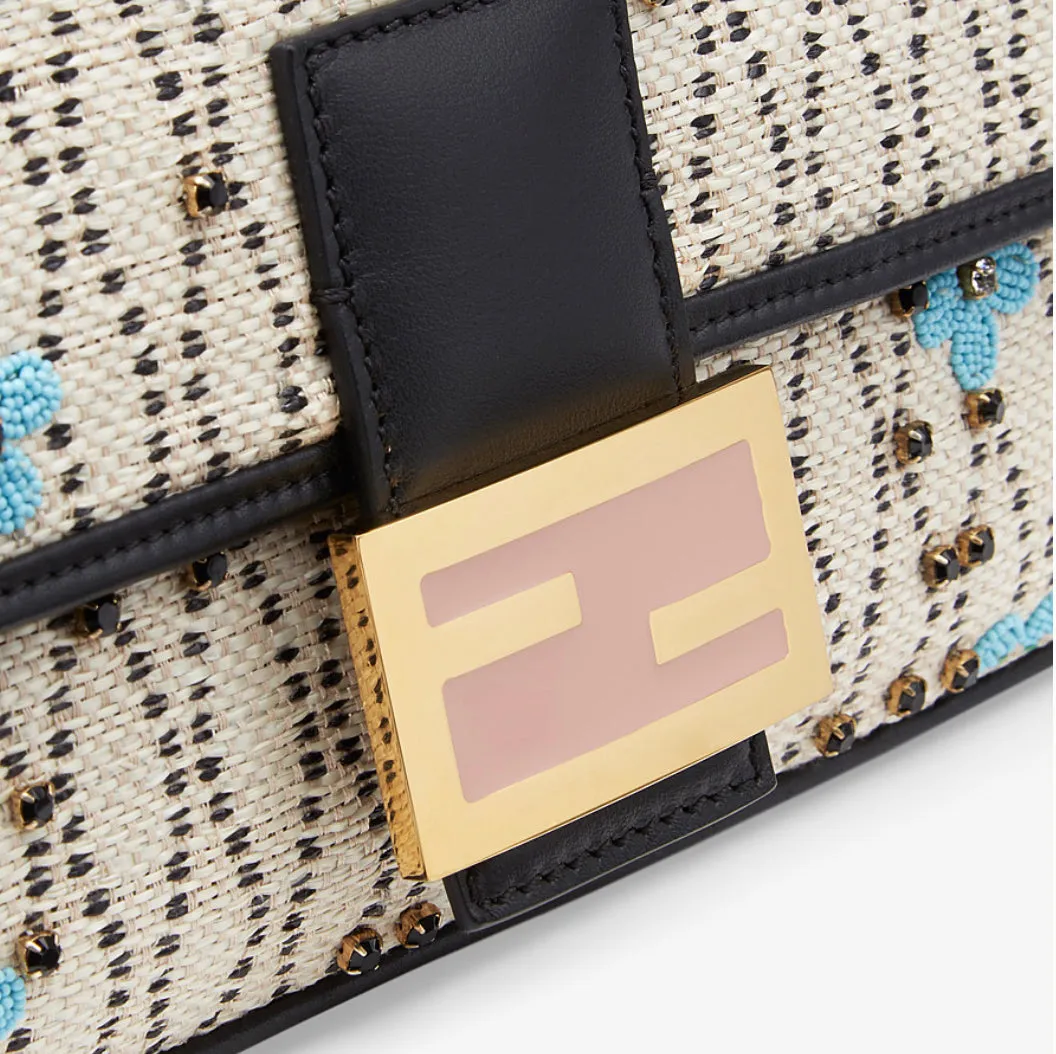Fendi Baguette White Raffia Bag