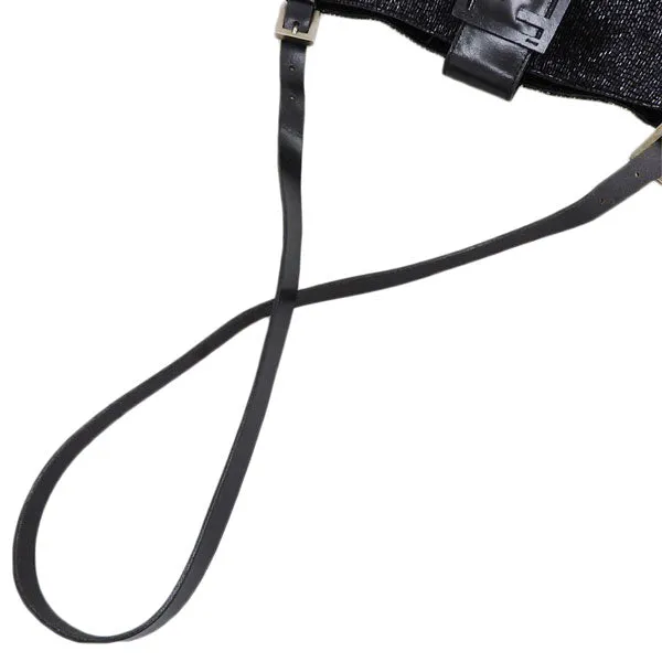 FENDI Beads Mamma Baguette Shoulder Bag Black