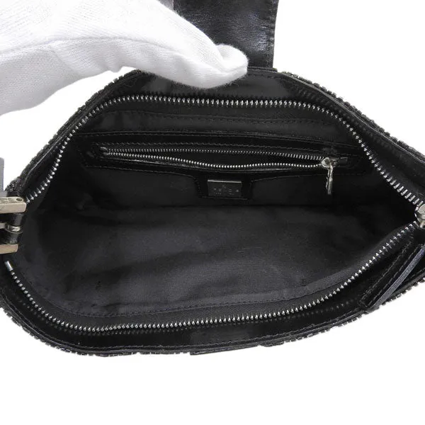 FENDI Beads Mamma Baguette Shoulder Bag Black