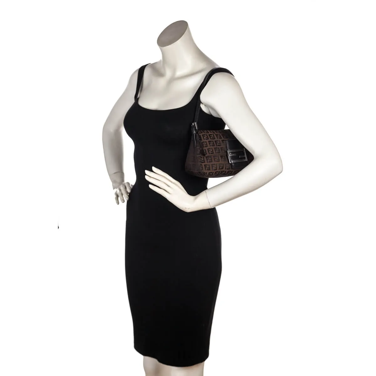Fendi Brown Zucchino Mini Mamma Baguette