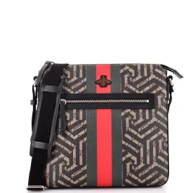 Front Zip Messenger Caleido GG Coated Canvas Medium