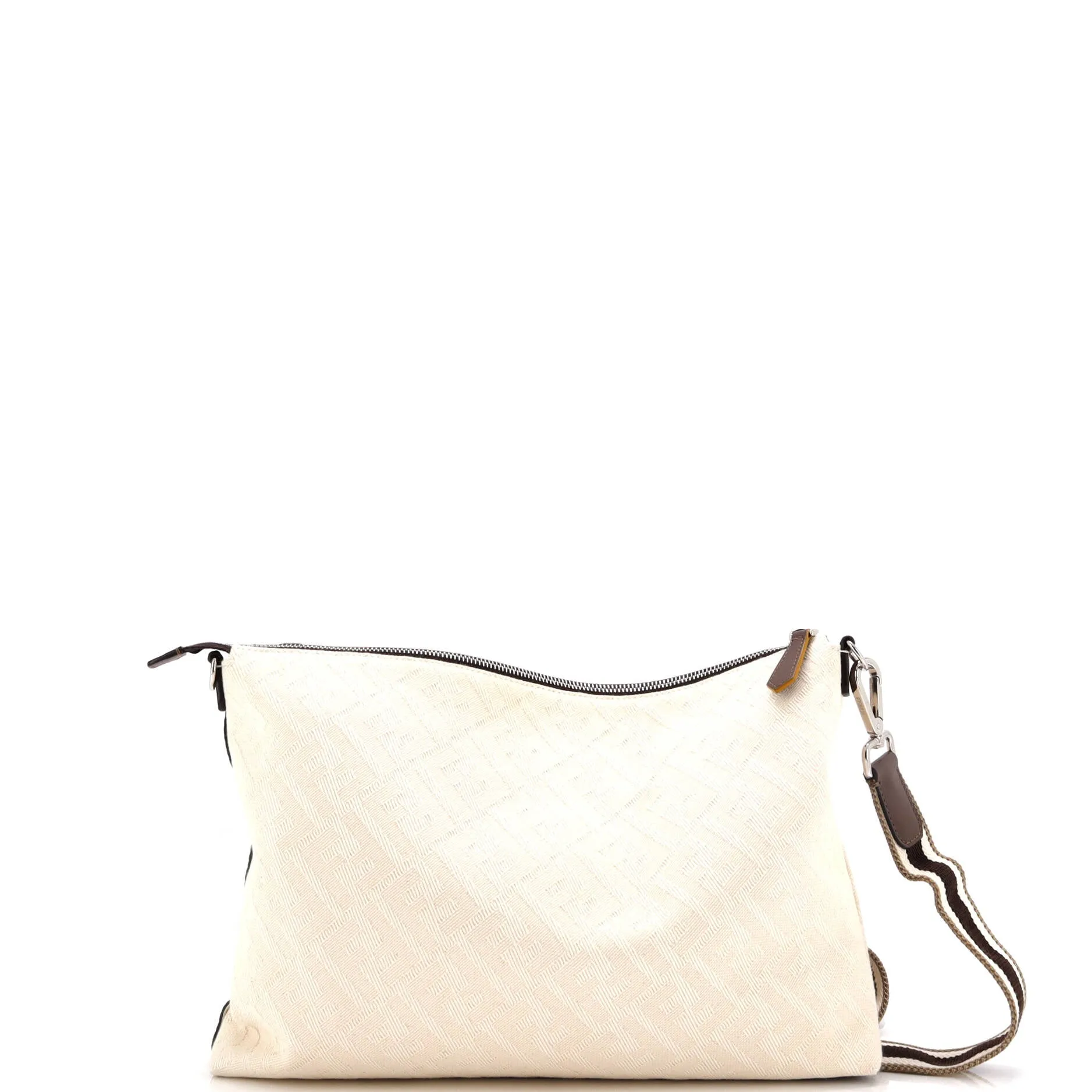 Front Zip Messenger Zucca Jacquard with Leather Large