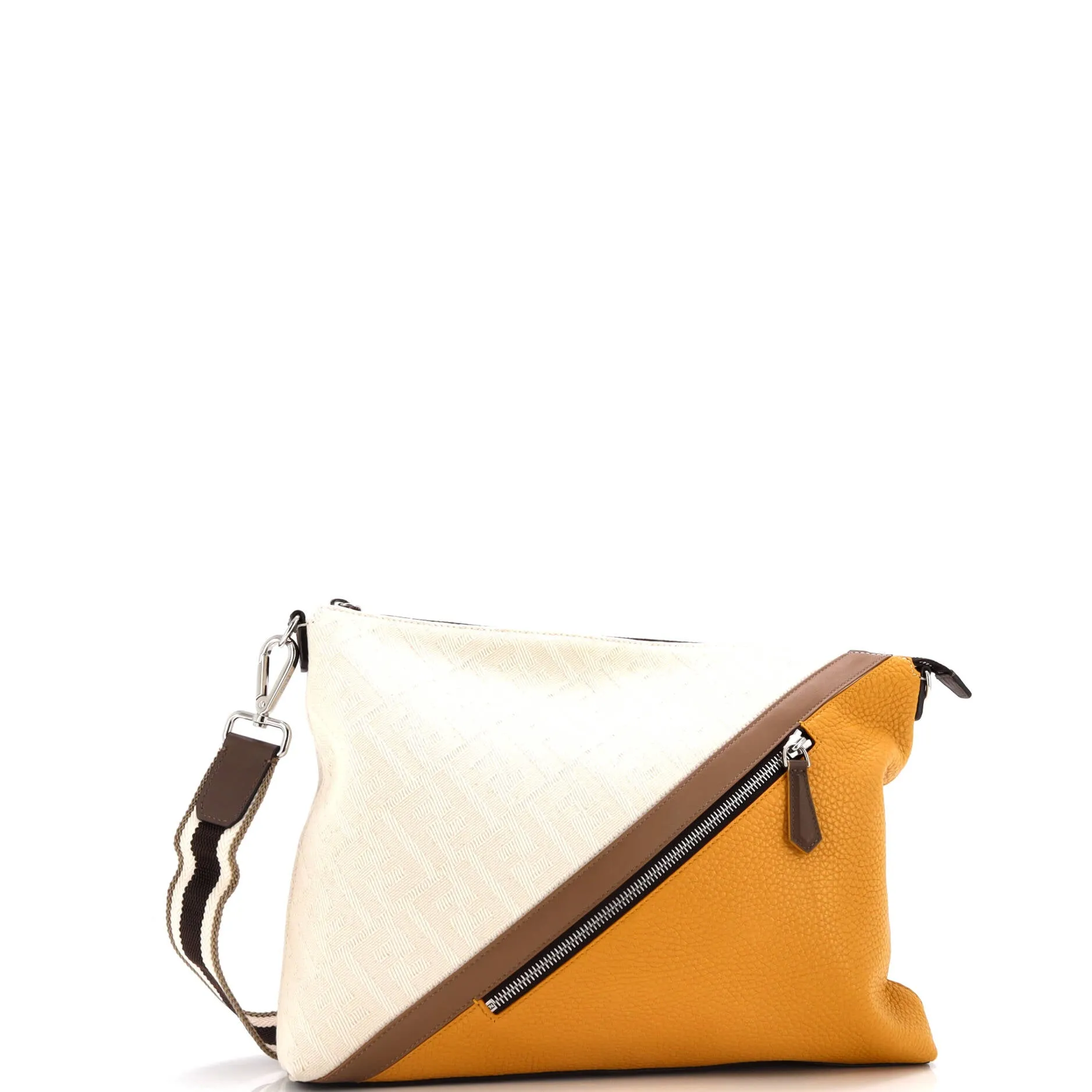 Front Zip Messenger Zucca Jacquard with Leather Large