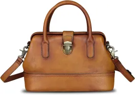 Genuine Leather Purses and Handbags for Women Vintage Handmade Real Leather Shoulder Bag Crossbody Satchel Purse with Strap