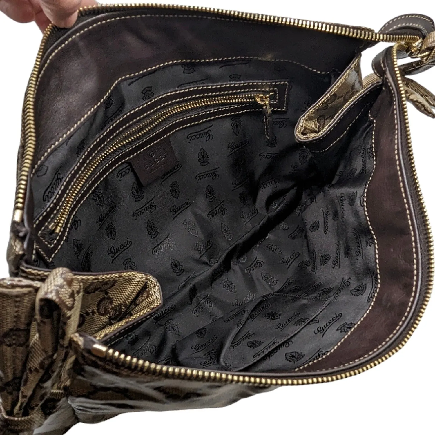 Gucci Beige/Ebony GG Crystal Hysteria Clutch Bag