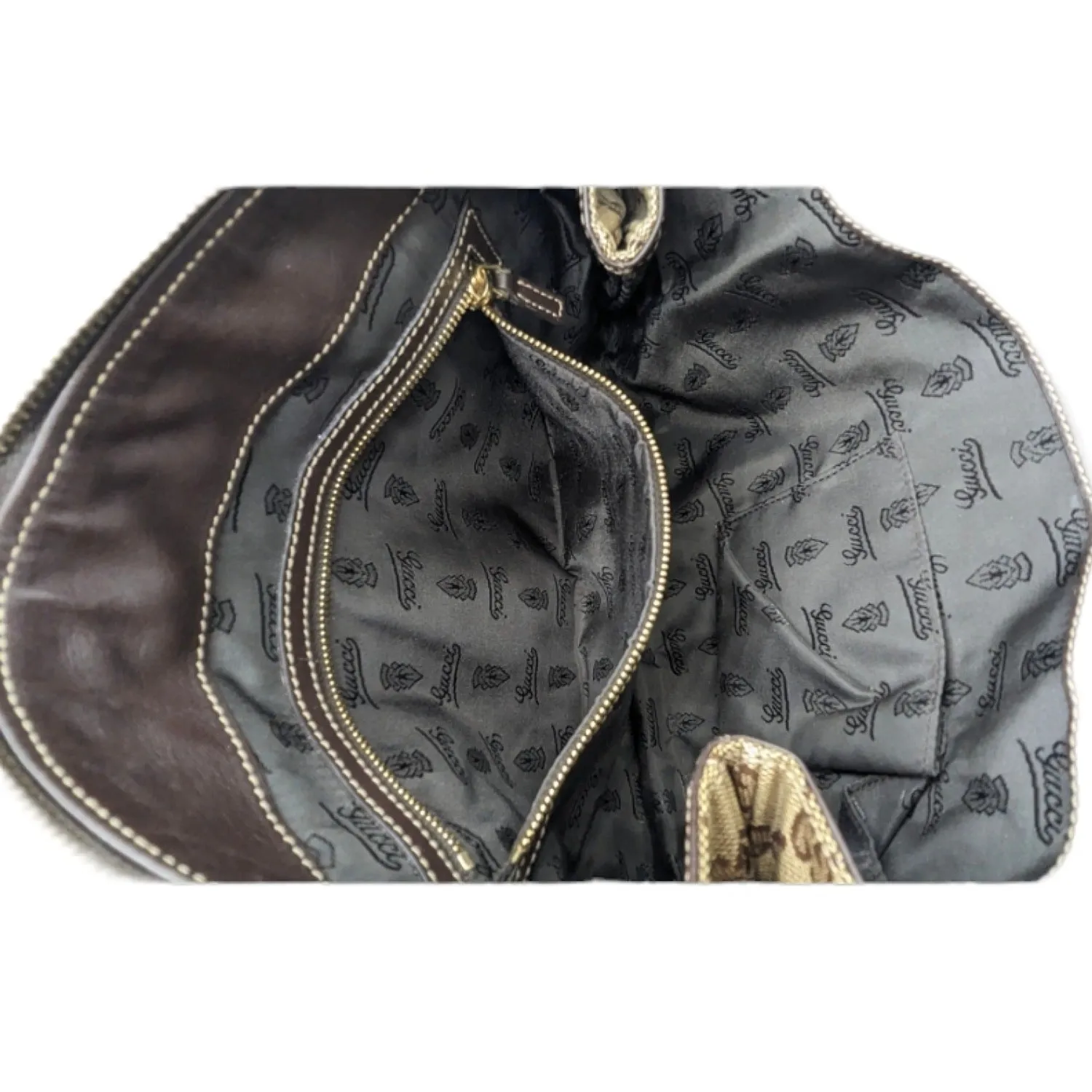 Gucci Beige/Ebony GG Crystal Hysteria Clutch Bag