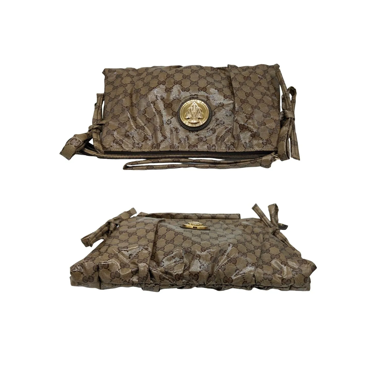 Gucci Beige/Ebony GG Crystal Hysteria Clutch Bag