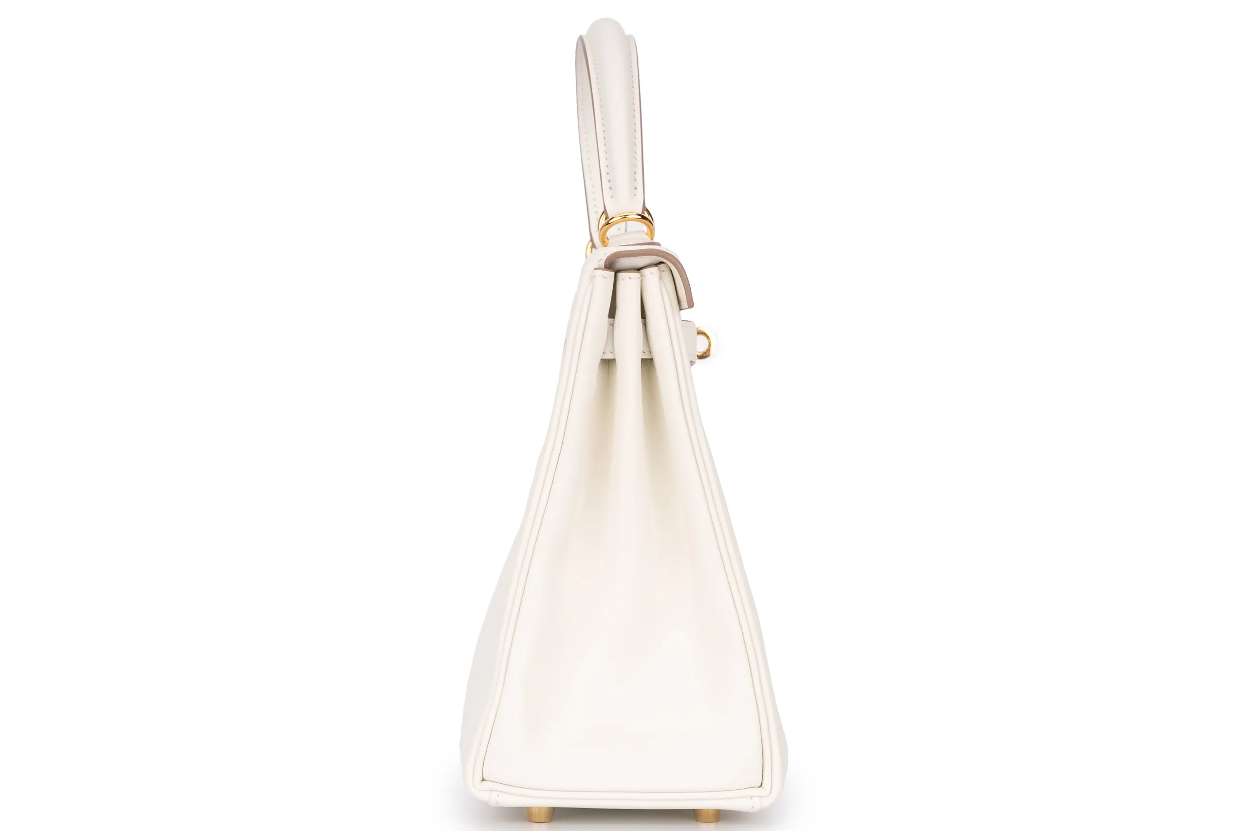 Hermès Kelly 25 Retourne Swift Mushroom GHW