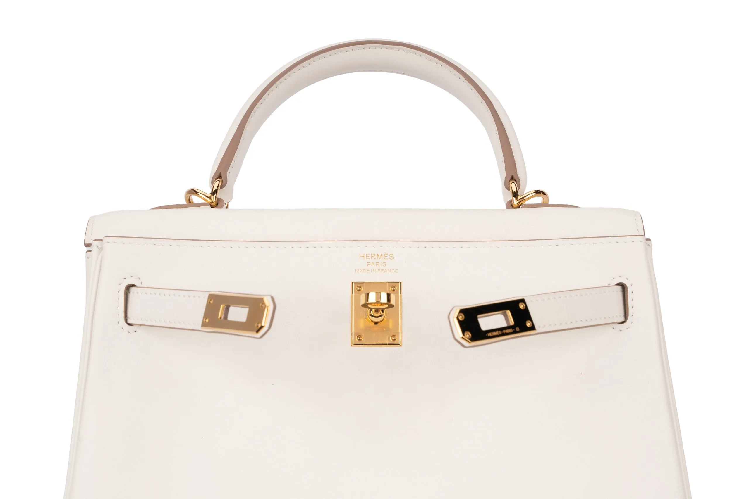 Hermès Kelly 25 Retourne Swift Mushroom GHW