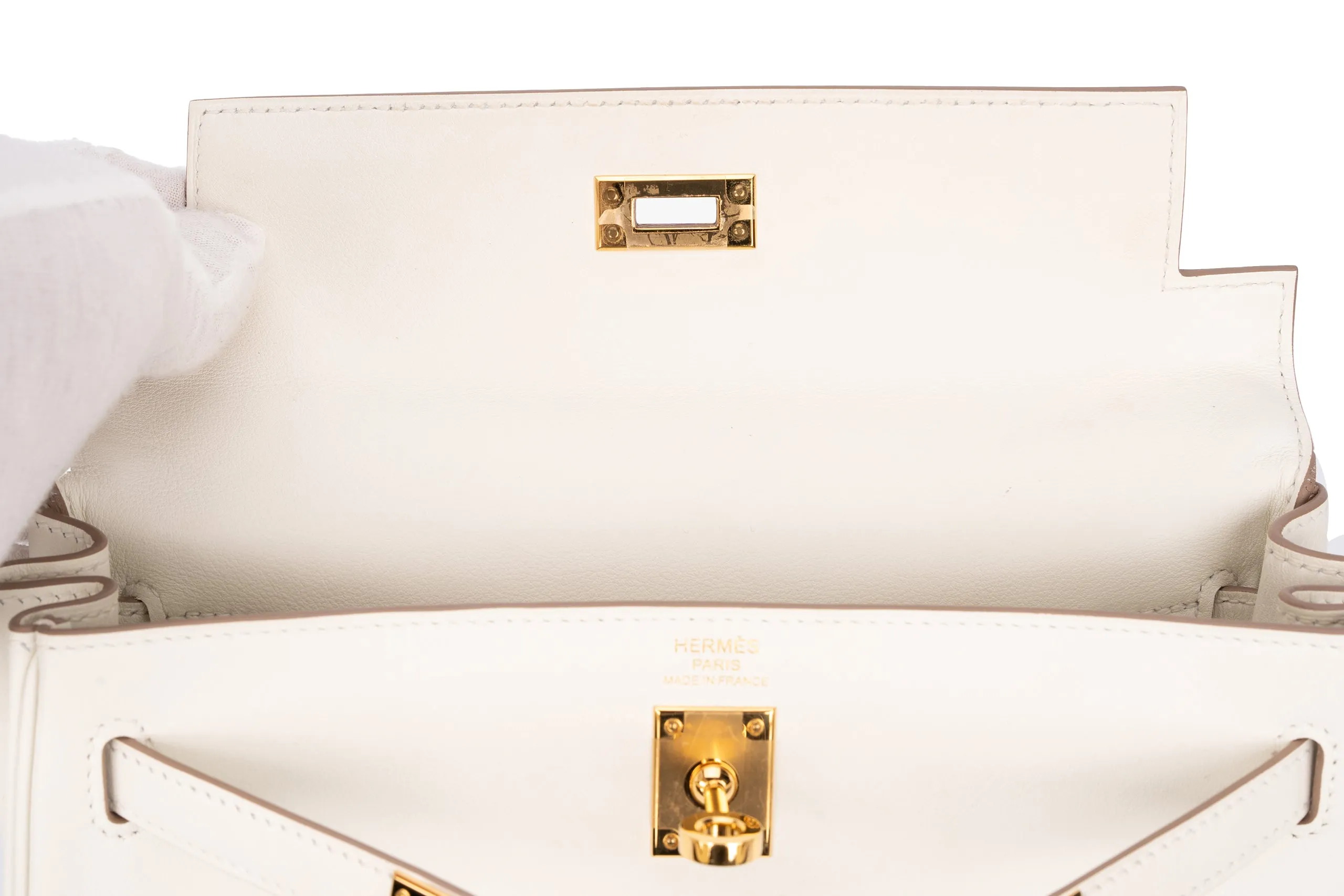 Hermès Kelly 25 Retourne Swift Mushroom GHW