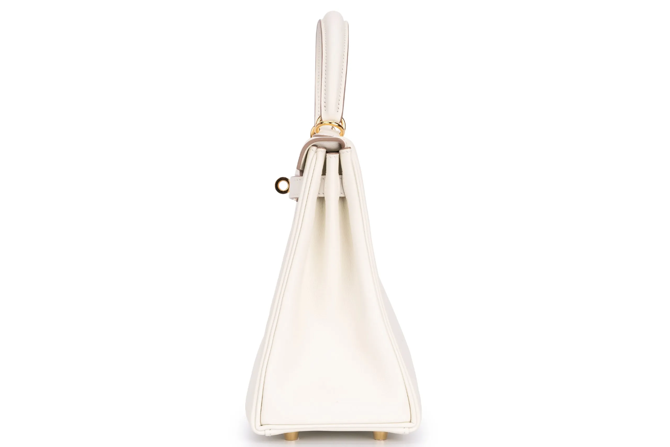 Hermès Kelly 25 Retourne Swift Mushroom GHW