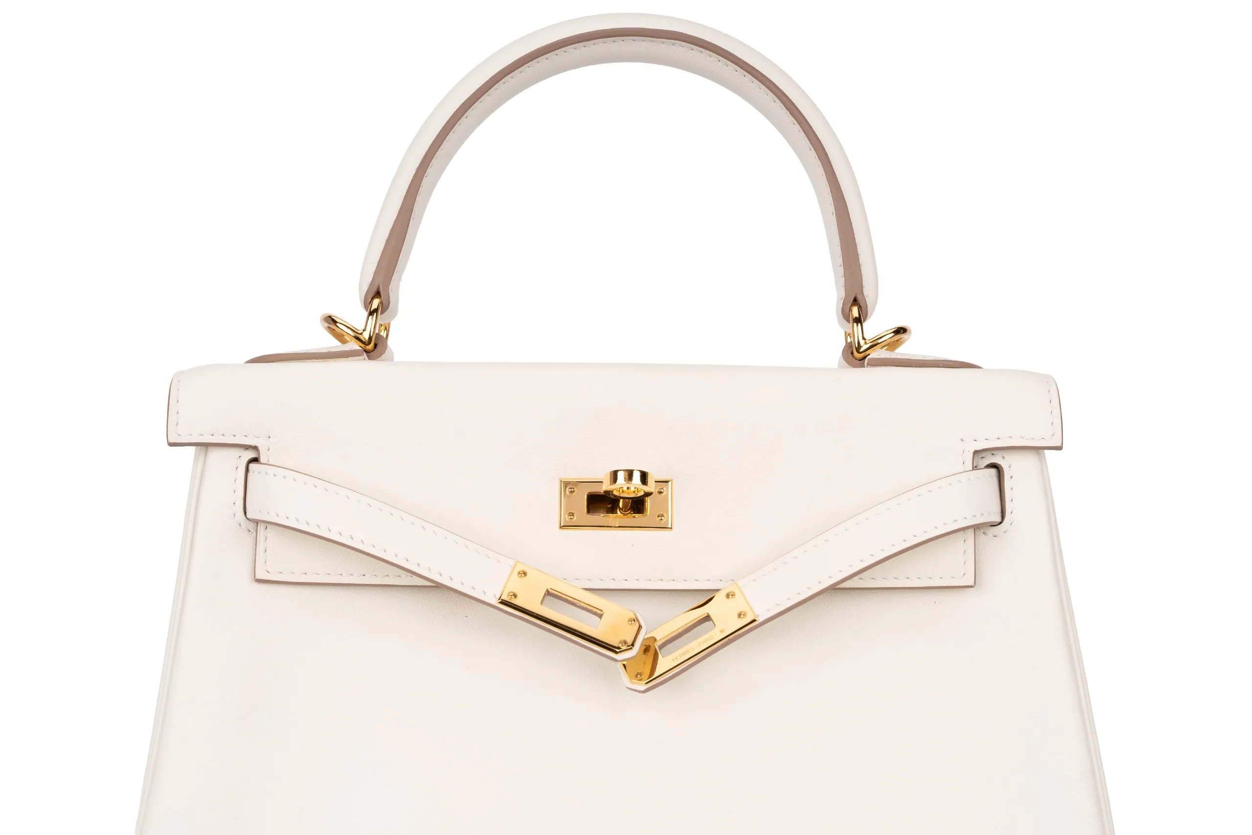 Hermès Kelly 25 Retourne Swift Mushroom GHW