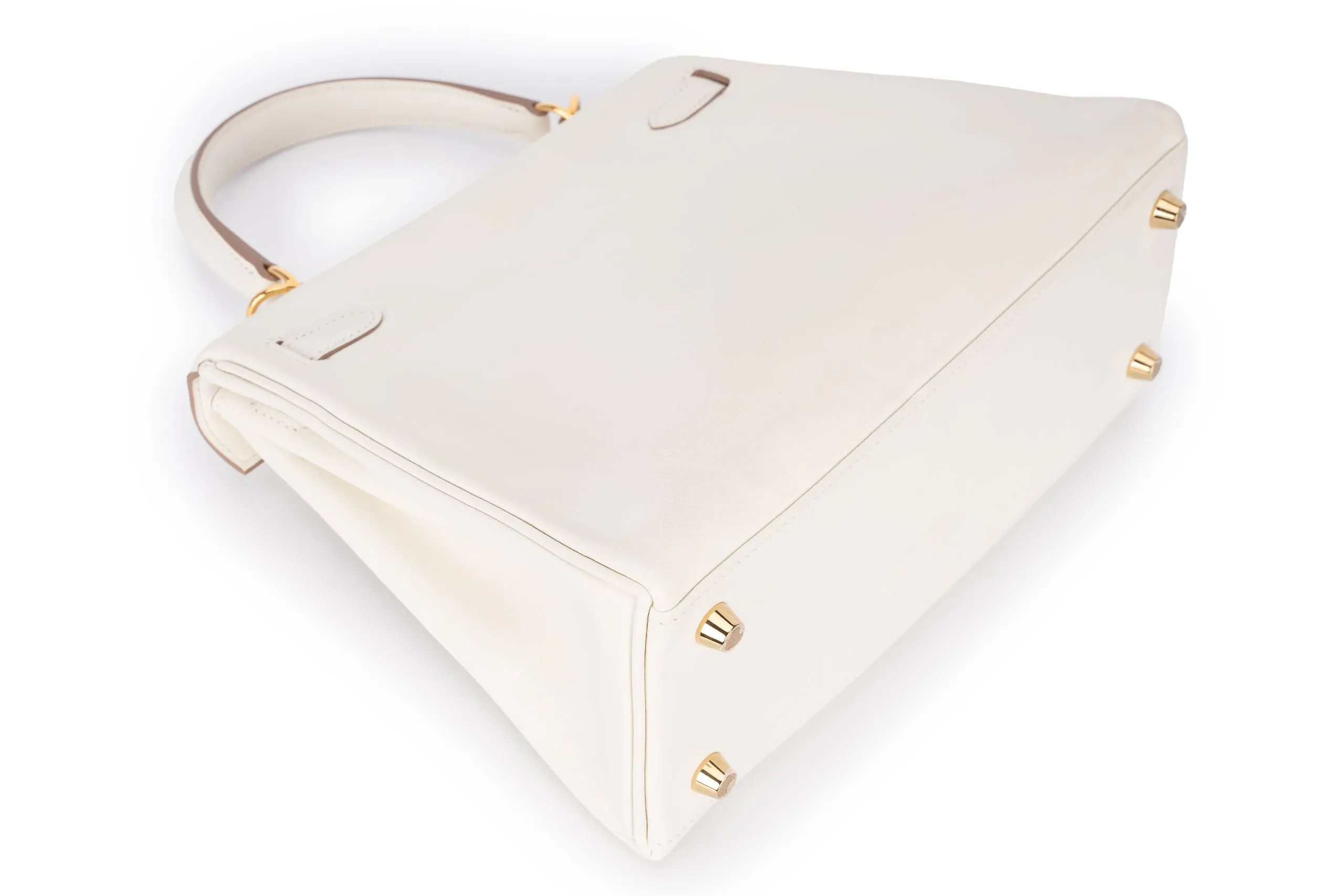 Hermès Kelly 25 Retourne Swift Mushroom GHW